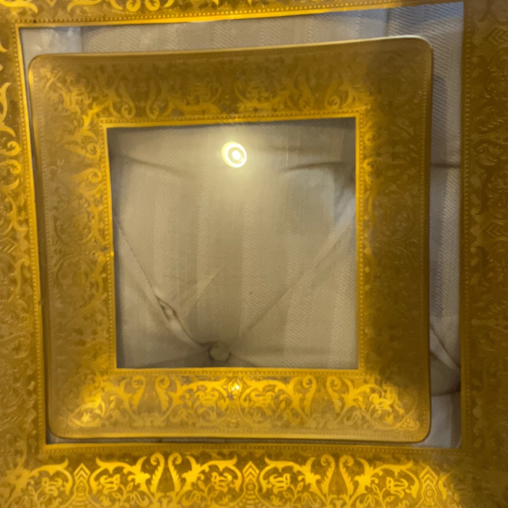 Crystal and gold embellishments serving trays